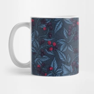 Blackberries on navy Mug